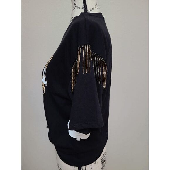 🦅🎸 Nashville Country Music Cowgirl Fringe Tie Concert T-shirt Tee Top M NWT - Picture 4 of 12